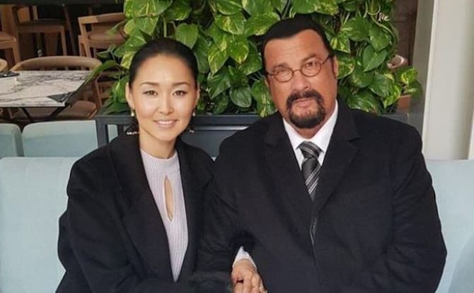 Erdenetuya Seagal with her husband